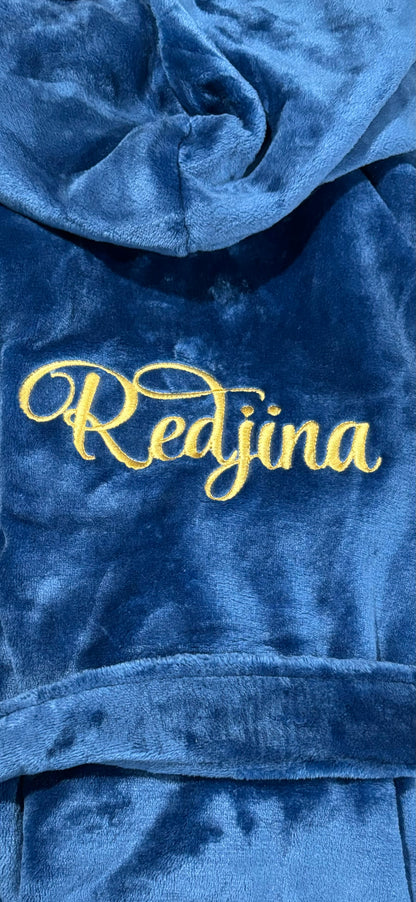 Custom Embroidered Plush Fleece Robes - Personalized Names and Monograms