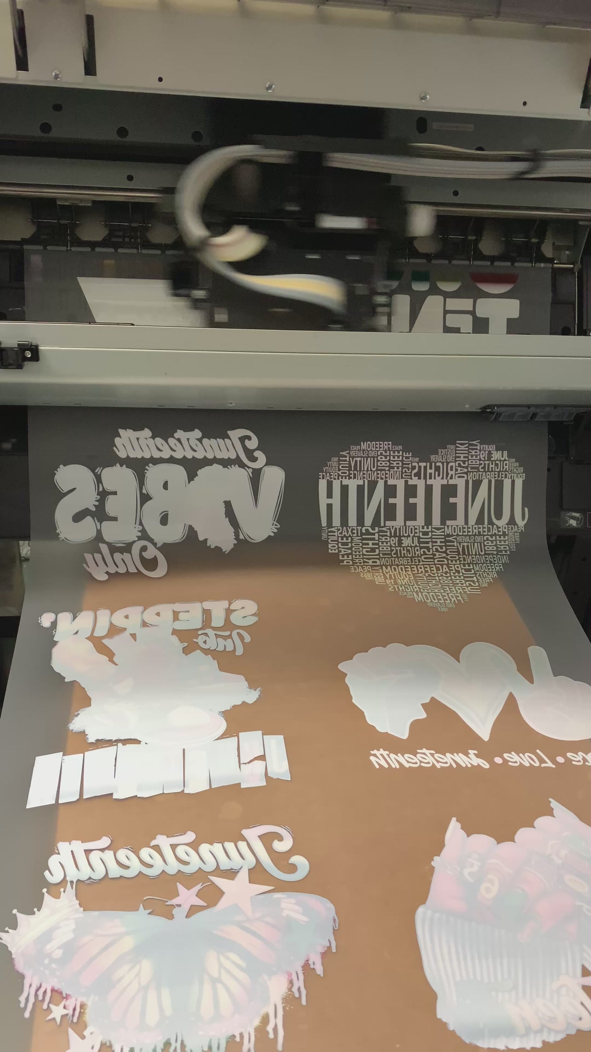 Video of dtf transfers being printed