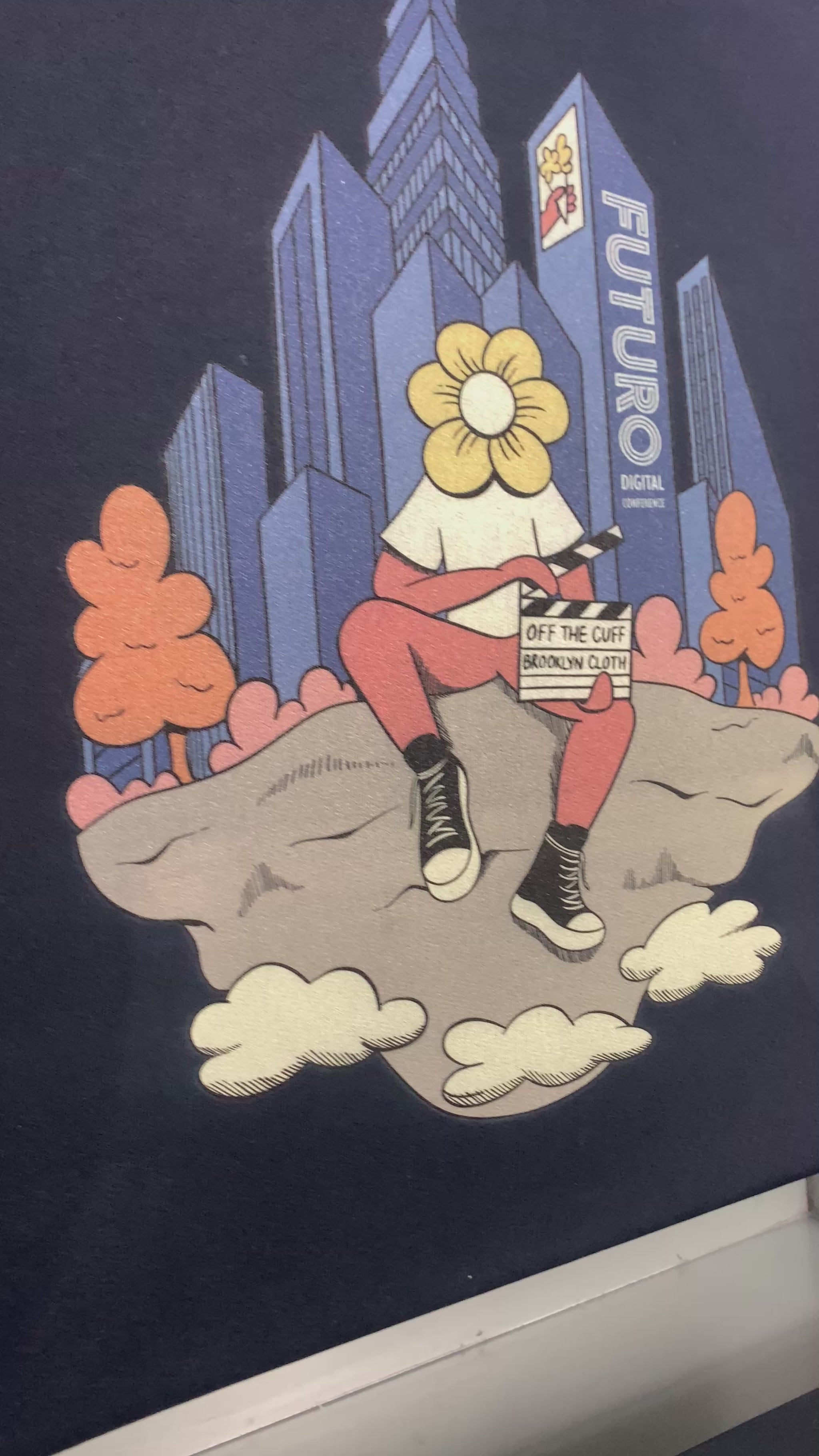 dtg printed blue hoodie